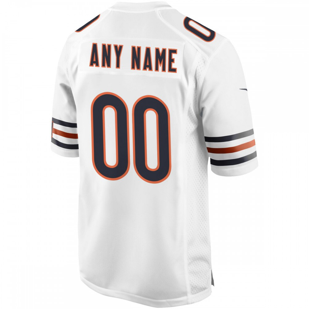 Chicago Bears Nike Custom Game Jersey - White-GridironStore